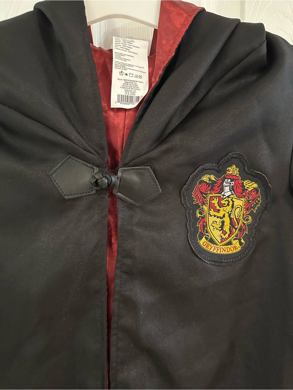 Harry Potter Deluxe Costume Black/Burgundy Wizard Robe with Striped Tie Small - Picture 9 of 14